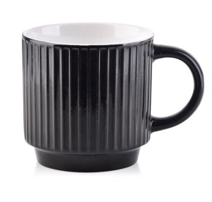 SALLY STRIPES BLACK Kubek 360ml 9x13xh9cm