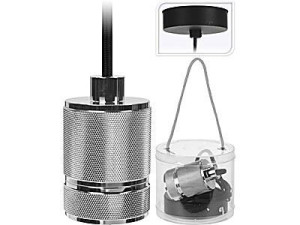 Lampa wisząca oprawka do żarówki 7cm srebrna