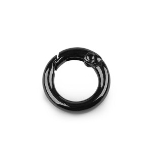 Karabińczyk Okrągły 13 Mm - Czarny Nikiel