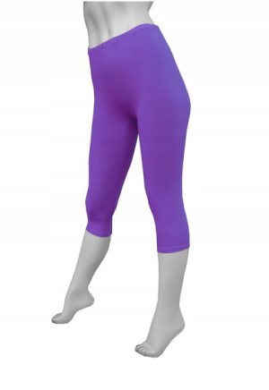 Legginsy getry bawełniane 3/4 rybaczki XXXL fiolet