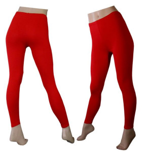 Legginsy getry leginsy długie czerwone M bawełnian