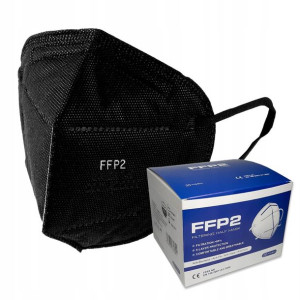 50x Polska Maseczki Maska FFP2 Czarne KN95 95% CE
