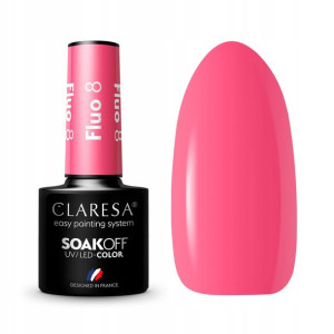 Claresa lakier hybrydowy FLUO 8 Neonowo Różowy 5g