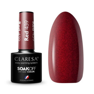 Claresa Lakier hybrydowy RED 439 Brokat Wiśniowy