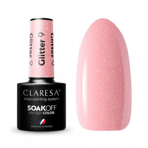 Claresa Lakier hybrydowy GLITTER 9 Brokatowy Róż