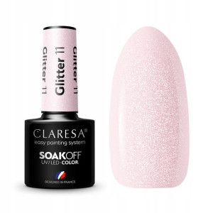 Claresa Lakier hybrydowy GLITTER 11 Brokat Różowy