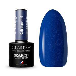 Claresa Lakier hybrydowy GLITTER 18 Brokat Granat