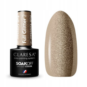 Claresa lakier hybryd Full Glitter 2 Brokat brąz