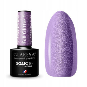 Claresa lakier hybryd Full Glitter 6 Brokat Fiolet