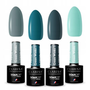 Claresa kolekcja lakiery hybryd Green Winks 4 szt