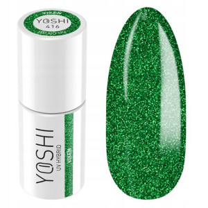 Yoshi Pro lakier hybrydowy 416 Zielony Brokat 6ml