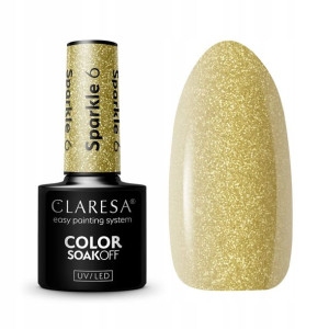 Claresa Lakier hybrydowy SPARKLE 6 Brokatowy Złoty