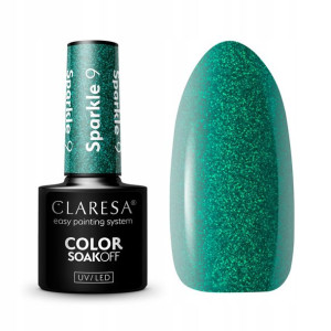 Claresa Lakier hybrydowy SPARKLE 9 Brokat Zielony