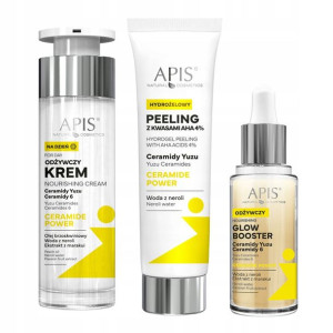 Apis Zestaw z ceramidami krem + peeling + booster