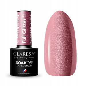 Claresa lakier hybrydowy Glitter 5 Różowy Brokat