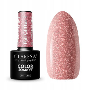 Claresa lakier hybrydowy Glitter 8 Różowy Brokat