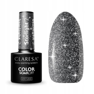 Claresa lakier hybrydowy Starlight 2 Czarny Flash