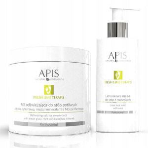 APIS Fresh Limonkowy zestaw sól maska suche stopy
