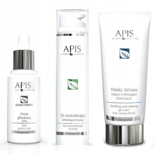 APIS KWAS GLIKOLOWY 35% neutralizator maska zestaw