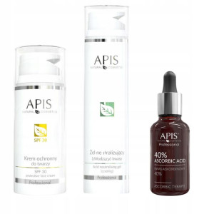 APIS KWAS Askorbinowy 40% Krem SPF30 przebarwienia