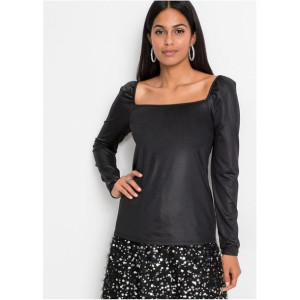 Bonprix Wosokowana Czarna Bluzka 44-46 953489