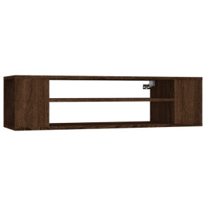 Wisząca szafka pod TV, brązowy dąb, 100x30x26,5 cm