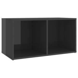Szafka pod TV, wysoki połysk, szara, 72x35x36,5 cm, płyta