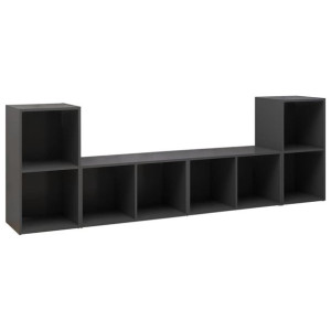 Szafki TV, 4 szt., szare, 72x35x36,5 cm, płyta wiórowa