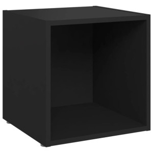 Szafka pod telewizor, czarna, 37x35x37 cm, płyta wiórowa