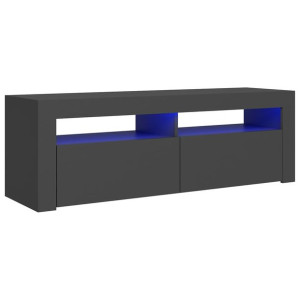 Szafka pod TV z oświetleniem LED, szara, 120x35x40 cm