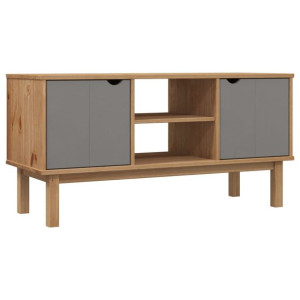 Szafka pod TV OTTA, brązowo-szara 113,5x43x57 cm, sosna