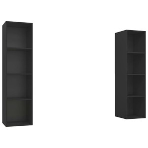 Wiszące szafki TV, 2 szt., czarne, płyta wiórowa