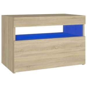 Szafka pod TV z oświetleniem LED, dąb sonoma, 60x35x40 cm
