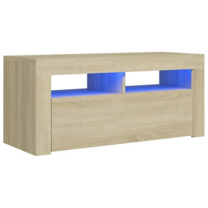 Szafka TV z oświetleniem LED, dąb sonoma, 90x35x40 cm