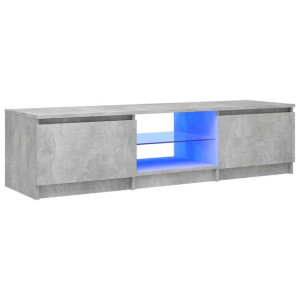Szafka pod TV z LED, szarość betonu, 140x40x35,5 cm