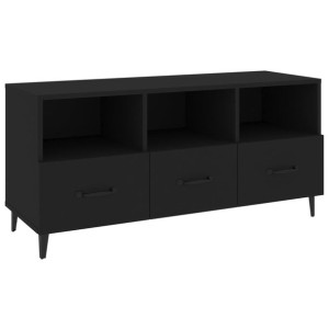 Szafka pod TV, czarna, 102x35x50 cm, materiał drewnopochodny