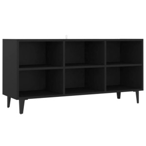 Szafka TV, metalowe nóżki, czarna, 103,5x30x50 cm