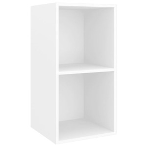 Wisząca szafka TV, biała, 37x37x72 cm, materiał drewnopochodny