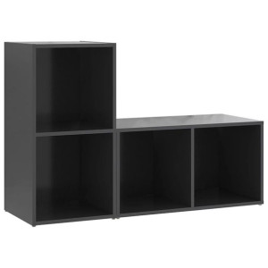 Szafki TV, 2 szt., szare, 72x35x36,5 cm, płyta wiórowa