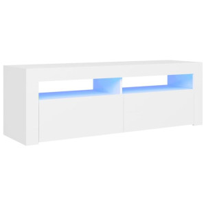 Szafka pod TV z oświetleniem LED, biała, 120x35x40 cm