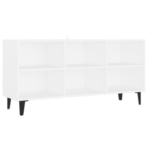 Szafka TV, metalowe nóżki, biel, 103,5x30x50 cm
