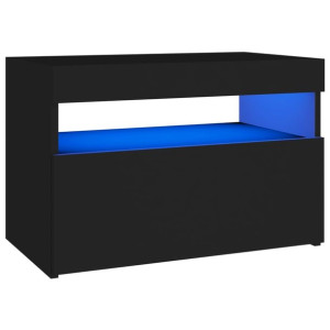 Szafka pod TV z oświetleniem LED, czarna, 60x35x40 cm