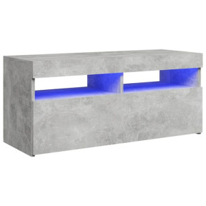 Szafka pod TV z oświetleniem LED, szarość betonu, 90x35x40 cm