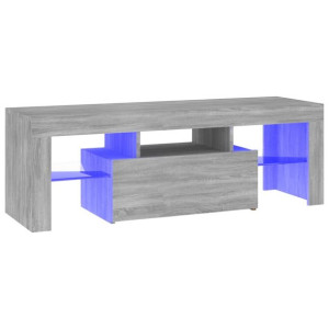 Szafka pod TV z LED, szary dąb sonoma, 120x35x40 cm