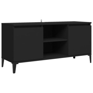 Szafka TV, metalowe nóżki, czarna, 103,5x35x50 cm