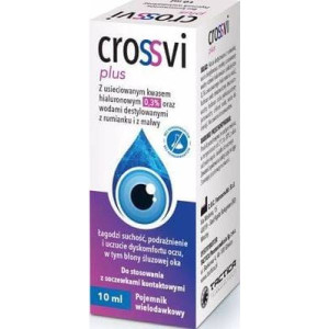 Crossvi Plus, nawilżające krople do oczu, 10 ml