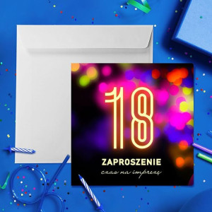Zaproszenia na 18 urodziny koperta GRATIS!