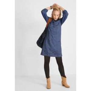 Bonprix Jeansowa Casualowa Sukienka Oversize Nadruk Wiązanie 42-44 941076