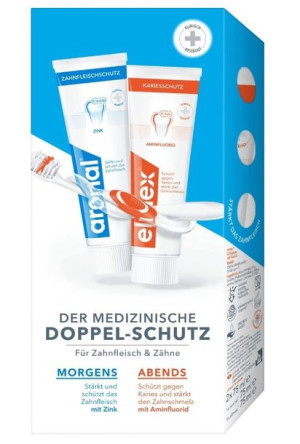 (DE) Elmex, Mini pasty, na rano, 12 ml i na wieczór, 12 ml (PRODUKT Z NIEMI