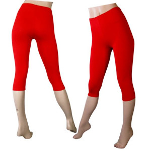 Legginsy getry bawełniane 3/4 rybaczki M czerwone
